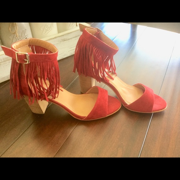 Red Fringed Sandals - Picture 8 of 8